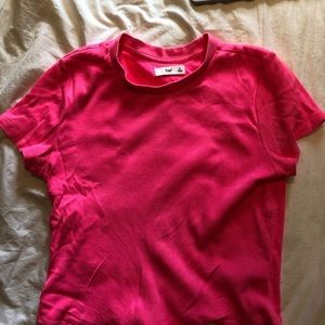 Tna pink ribbed cropped t shirt size M